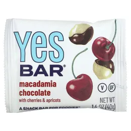 Yes Bar, Snack Bar, шоколад с макадамией, 6 батончиков по 40 г (1,4 унции)