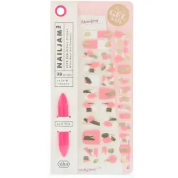 Vika Nailjam, Гелевые полоски для ногтей для ногтей на руках и ногах, Розовая глазурь, 38 полосок