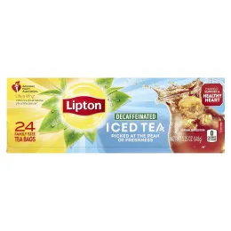Lipton, Черный чай со льдом, без кофеина, 24 чайных пакетика для всей семьи, 148 г (5,25 унции)