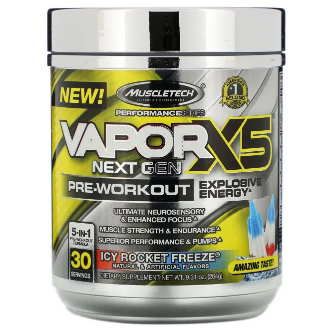 Muscletech, VaporX5, Next Gen, предтренировочный комплекс, со вкусом Icy Rocket Freeze, 264 г (9,31 унции)