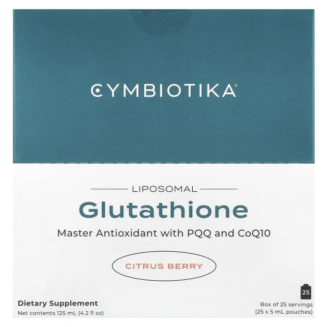Cymbiotika, Глутатион, липосомальный препарат, цитрусовые, 25 пакетиков по 5 мл