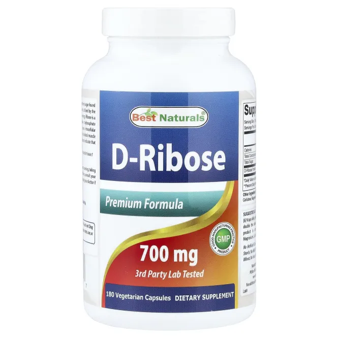 Best Naturals, D-рибоза, 700 мг, 180 вегетарианских капсул