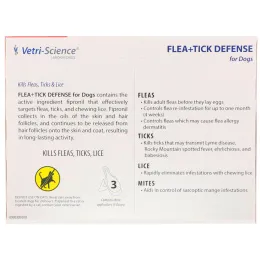 VetriScience, Защита от блох и клещей для собак 23-44 фунтов, 3 аппликатора по 0.045 жидких унций каждый