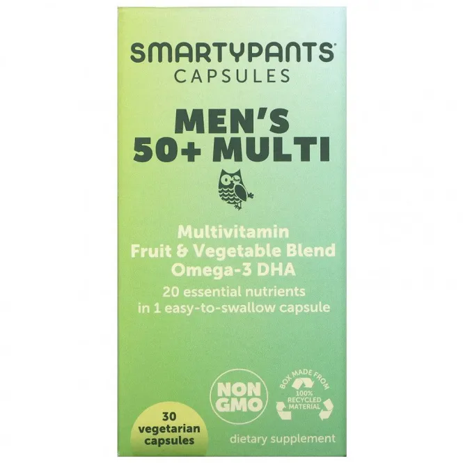 SmartyPants, Mens 50+ Multi, 30 Vegetarian Capsules