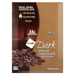 NuGo Nutrition, NuGo Dark®, протеиновые батончики, мокко и шоколад, 12 батончиков, 50 г (1,76 унции)