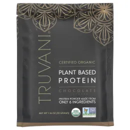Truvani, Растительный протеиновый порошок, шоколад, 10 пакетиков по 33 г (1,16 унции)