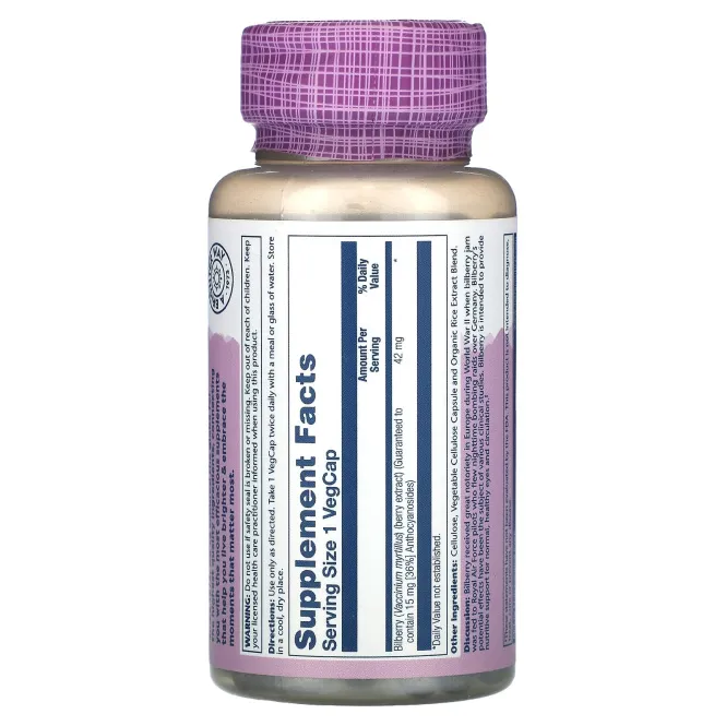 Solaray, Vital Extract, черника, 42 мг, 60 капсул на растительной основе