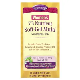 Nature's Secret, 73 Nutrient Soft-Gel Multi для женщин, с маслами омега-3, 60 желатиновых капсул с жидким содержимым