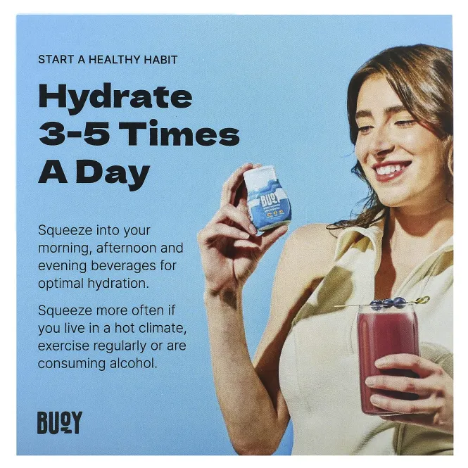 Buoy Hydration, Ежедневный оздоровительный набор капель, без добавок, 3 шт. В упаковке, 60 мл (2 жидк. унц.)