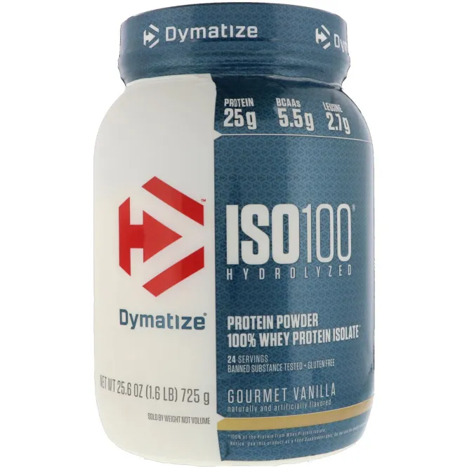 Dymatize Nutrition, ISO 100 Hydrolyzed 100% Whey Protein Isolate, Gourmet Vanilla, 25.6 oz (725 g)