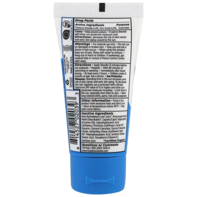 Goddess Garden, Organics, спорт для детей, природный солнцезащитный крем, фактор защиты SPF 30, 1 унция (28 г)