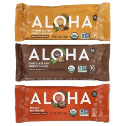 Aloha, Organic Protein Bars, Variety Pack, 12 Bars, 1.98 oz (56 g) Each