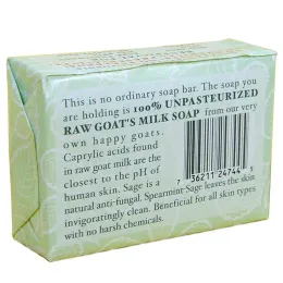 Tierra Mia Organics, Средства для ухода за кожей на основе сырого козьего молока, мыло для тела, мята и шалфей, 4,2 унции
