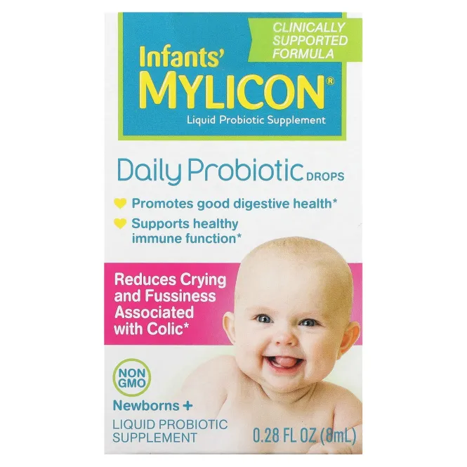 Mylicon, Mylicon для детей, ежедневные пробиотические капли, для новорожденных, 8 мл (0,28 жидк. унц.)