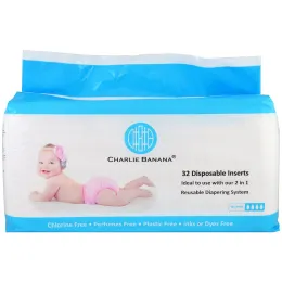 Charlie Banana, Разовые вкладыши в многоразовые подгузники, 32 вкладыша