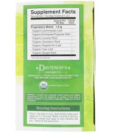 Davidson's Tea, Organic, Detox, Ayurvedic Infusions, Caffeine-Free, 25 Tea Bags, 1.41 oz (40 g)