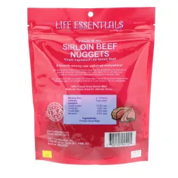 Cat-Man-Doo, Life Essentials, Сублимированные наггетсы из говяжьей вырезки, для кошек и собак, 6 унций (170 г)