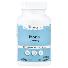 Vitacost, биотин, 1000 мкг, 100 таблеток
