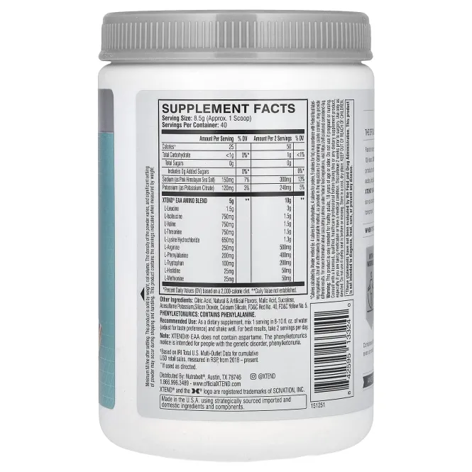 XTEND, EAA, красный апельсин, 340 г (12 унций)