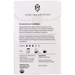 Pique Tea, Жасмин, органический зеленый чай, 14 пакетиков, 0,3 унции (8,4 г)