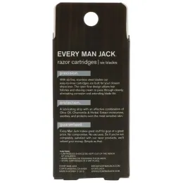 Every Man Jack, Сменные лезвия для бритья, шесть лезвий, для чувствительной кожи, 4 лезвия