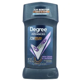 Degree, Advanced, 72H Body Heat Activated™, дезодорант-антиперспирант, насыщенный кедр и лаванда, 76 г (2,7 унции)