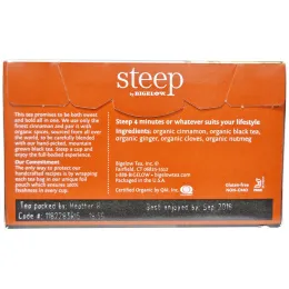 Bigelow, Steep, Organic Sweet Cinnamon Tea, 20 Tea Bags, 1.60 oz (45 g)