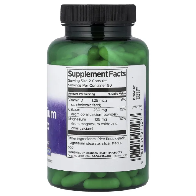 Swanson Vitamins, Коралловый кальций, 180 капсул