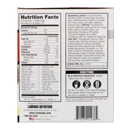 Labrada Nutrition, Коктейль Lean Body для нее, заменитель пищи с высоким содержанием протеина, ваниль, 20 пакетов, 1,73 унц. (49 г) каждый