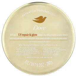 Dove, UV Repair & Glow, маска для волос 10 в 1, 260 г (9,2 унции)