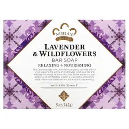 Nubian Heritage, Кусковое мыло с лавандой и полевыми цветами, 5 унц. (142 г)