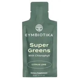 Cymbiotika, Super Greens, с хлорофиллом, цитрусовым и лаймом, 30 пакетиков (15 мл) каждый