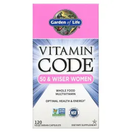 Garden of Life Vitamin CODE Мультивитамины для женщин от 50 лет, 120 вегетарианских капсул