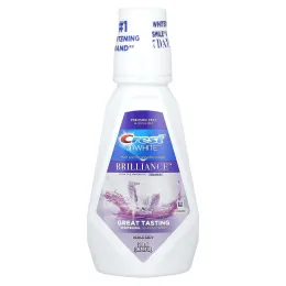 Crest, 3D White Brilliance, отбеливающий ополаскиватель для рта, без спирта, чистая мята, 500 мл (16,9 жидких унций)