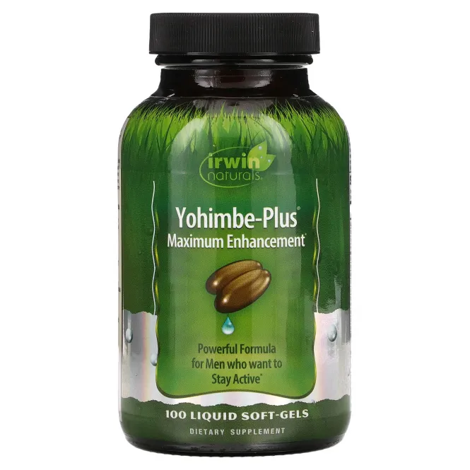 Irwin Naturals, Йохимбе-плюс, максимальное действие, 100 мягких капсул