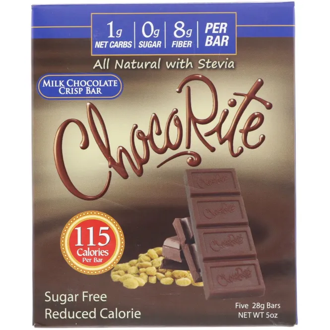 HealthSmart Foods, Inc., ChocoRite, хрустящие батончики с молочным шоколадом, 5 батончиков, (28 г) каждый