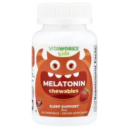 VitaWorks, мелатонин для детей, со вкусом ягод, 120 жевательных таблеток