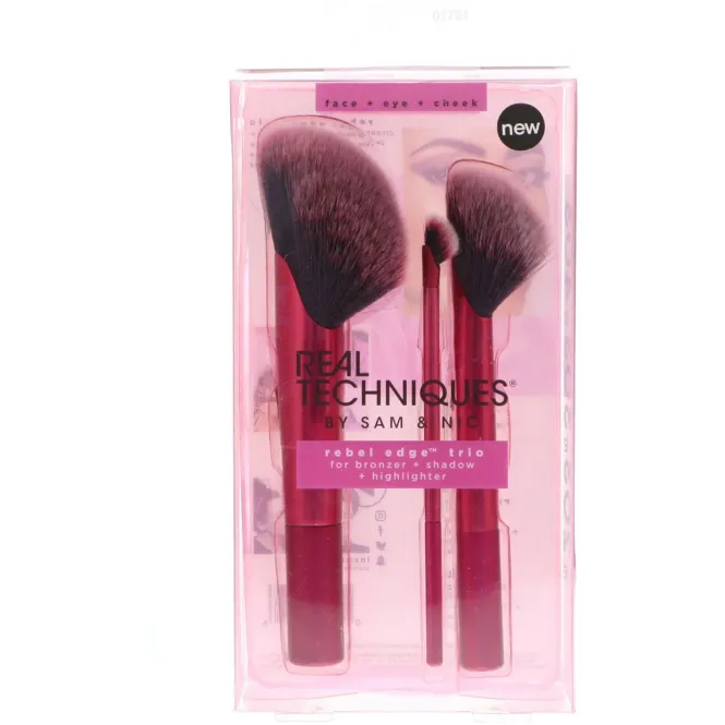 Real Techniques, Совершенно иное трио, Для бронзанта + теней + хайлайтера, 3 кисти