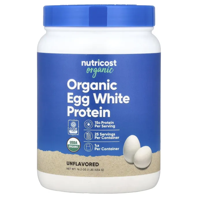 Nutricost, органический яичный протеин, без добавок, 454 г (1 фунт)