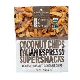 Made in Nature, Organic Toasted Coconut Chips, Italian Espresso Supersnacks, 3.0 oz (85 g)