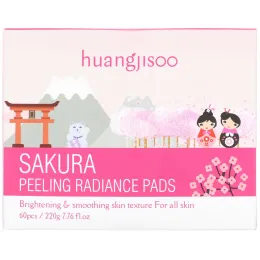 Huangjisoo, Sakura, Peeling Radiance Pads, 60 Pads, 7.76 fl oz (220 g)