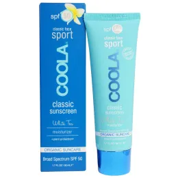 COOLA Organic Suncare Collection, Классический Фейс Спорт, классический солнцезащитный крем, белый чай, фактор защиты от солнца SPF 50, 1,7 жидк. унц. (50 мл)