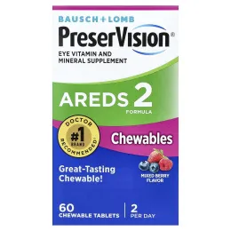 PreserVision, AREDS 2 Formula, ягодное ассорти, 60 жевательных таблеток