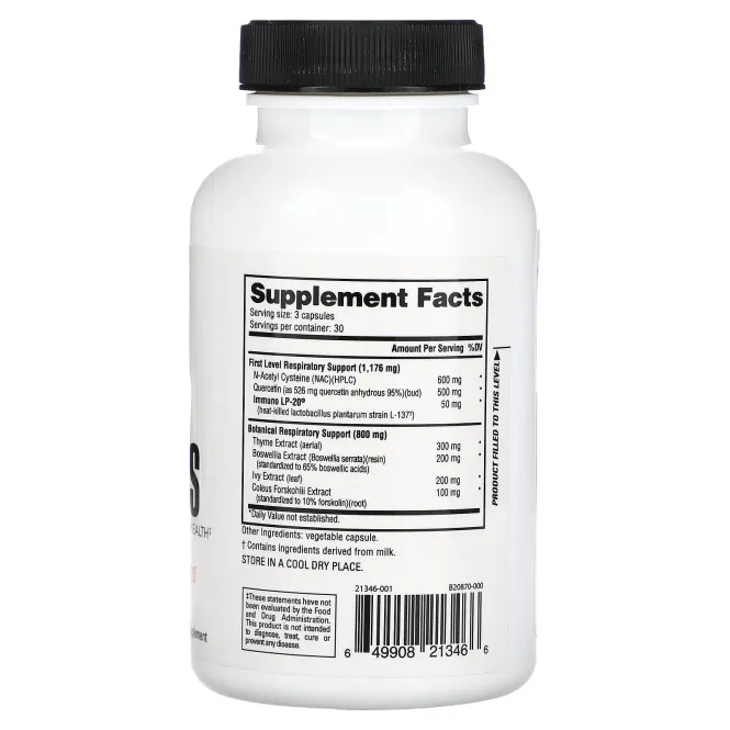 NutraBio, Легкие`` 90 капсул