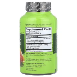 NATURELO, витамин C, экстракт ацеролы с цитрусовыми биофлавоноидами, 90 капсул с замедленным высвобождением