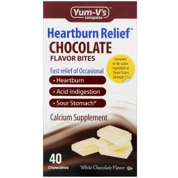 Yum-V's, Против изжоги, вкус белого шоколада, 40 жевательных конфет