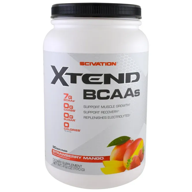 Scivation, Xtend, аминокислоты с разветвленной цепью (BCAA), клубника и манго, 41.2 унц. (1170 г.)