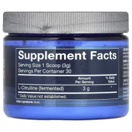 BodyTech, L-цитруллин, ферментированный, без вкусовых добавок, 90 г (3,17 унции)