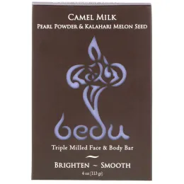 One with Nature, Тройное пилированное кусковое мыло для лица и тела, верблюжье молоко, жемчужные белила и семя тыквы из Калахари, 4 унции (113 г)