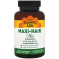 Витамины для волос Country Life Maxi Hair Plus 5000 мкг, 120 растительных капсул